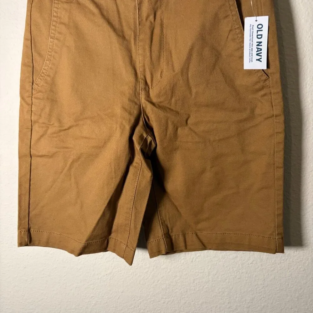 Old Navy Shorts Boy's 12 Slim Brown Chino Casual Built in Flex 8
